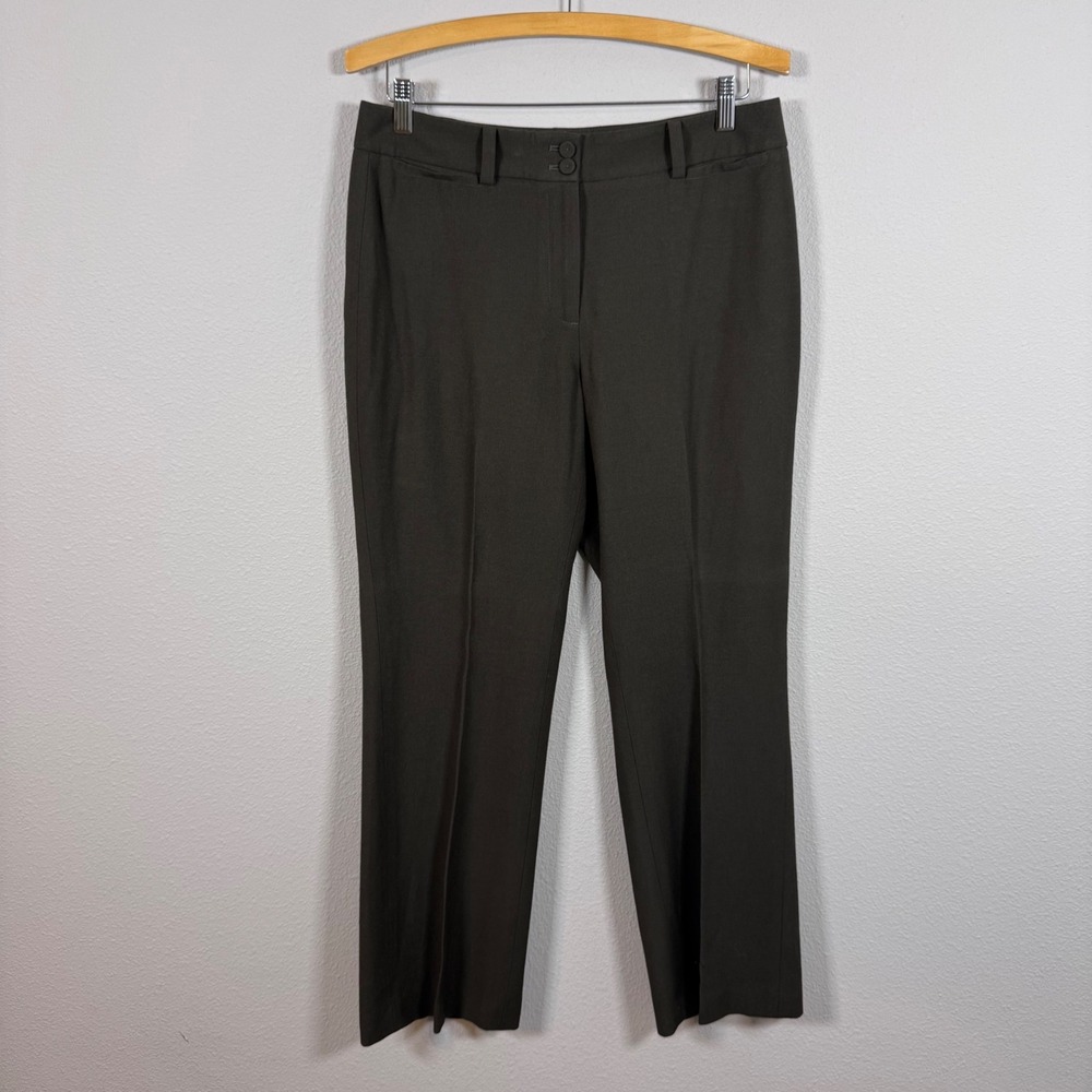Talbots Heritage Boot Wool Blend Dress Pants Olive Green Corporate Chic 10P